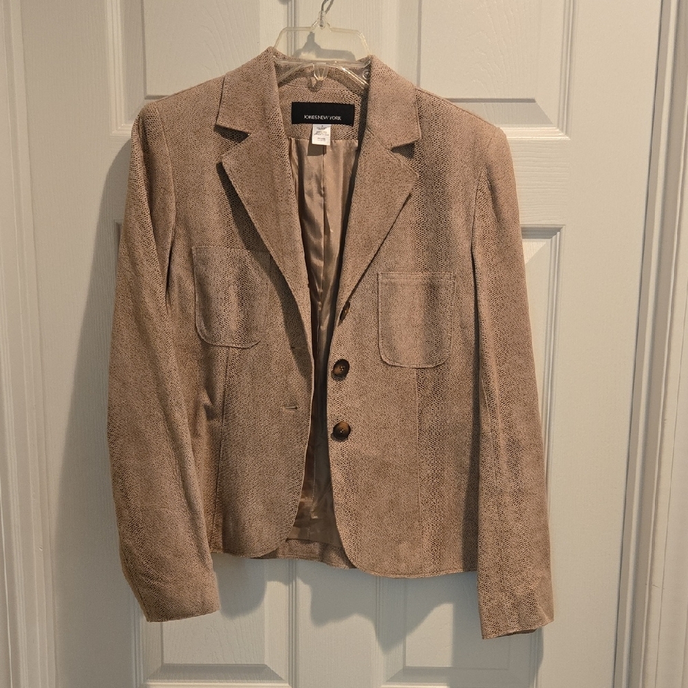 Jones New York Beige Leather Jacket